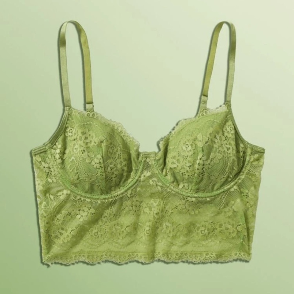 Lace Bralette in Olive Green
